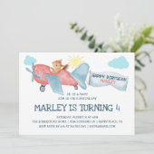 Waterverf Eekhoorn Vliegtuig op en weg Kaart (Staand voorkant)