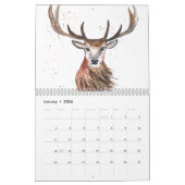 Waterverf eekhoorn vos deer bos kalender (Jan 2026)