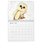 Waterverf eekhoorn vos deer bos kalender (Feb 2027)