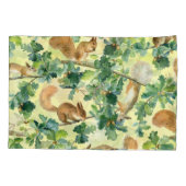 Waterverf eekhoorns, eiken naadloos patroon. kussensloop (Achterkant)