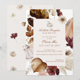 Waterverf een beetje pompoen Baby shower uitnodigi Bedankkaart