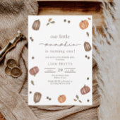 Waterverf een beetje pompoen eerste verjaardag kaart