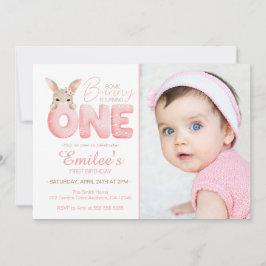 Waterverf Een Bunny is één foto 'Dag' Kaart