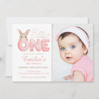 Waterverf Een Bunny is één foto 'Dag' Kaart