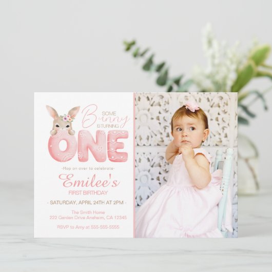 Waterverf Een Bunny is één foto 'Dag' Kaart (Staand voorkant)