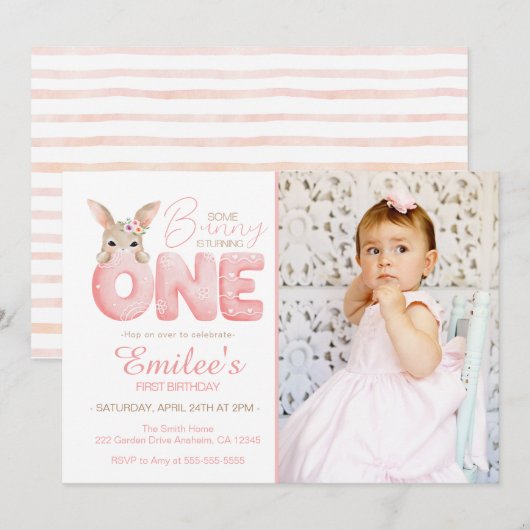 Waterverf Een Bunny is één foto 'Dag' Kaart (Voorkant / Achterkant)