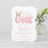 Waterverf Een Bunny is een uitnodiging van één dag (Staand voorkant)