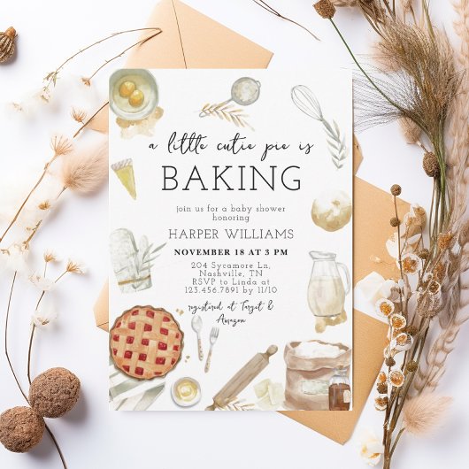 Waterverf Een cutie taart is Baby shower bakken Kaart