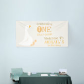 Waterverf Een Gekke Gans 1e Verjaardag Welkom Spandoek (Beurs)