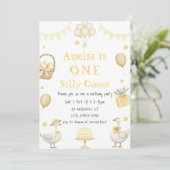 Waterverf Een Gekke Gans Sinaasappel Gingham Verja Kaart (Staand voorkant)