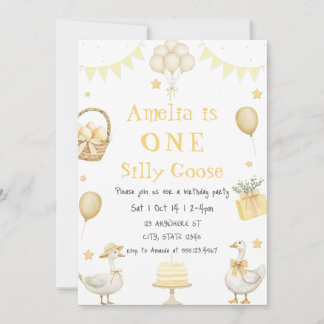 Waterverf Een Gekke Gans Sinaasappel Gingham Verja Kaart