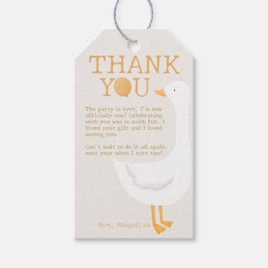 Waterverf Een Gekke Gans Wildflower 1e verjaardag Cadeaulabel (Voorkant)