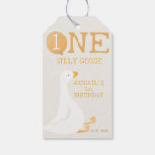 Waterverf Een Gekke Gans Wildflower 1e verjaardag Cadeaulabel (Achterkant)