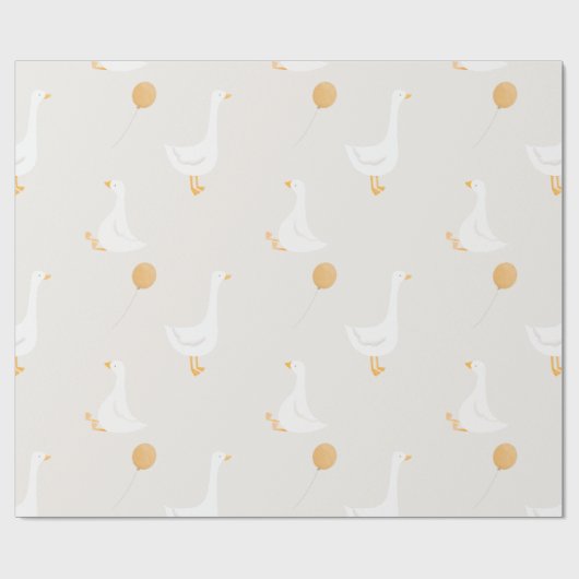 Waterverf Een Gekke Gans Wildflower 1e verjaardag Cadeaupapier (Vlak)