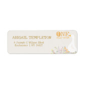 Waterverf Een Gekke Gans Wildflower 1e verjaardag Etiket (Voorkant)