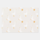 Waterverf Een Gekke Gans Wildflower 1e verjaardag Inpakpapier Vel (Voorkant)