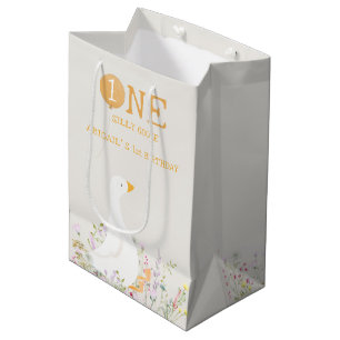 Waterverf Een Gekke Gans Wildflower 1e verjaardag Medium Cadeauzakje