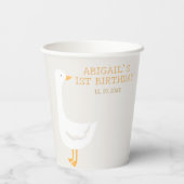 Waterverf Een Gekke Gans Wildflower 1e verjaardag Papieren Bekers (Achterkant)