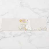 Waterverf Een Gekke Gans Wildflower 1e verjaardag Waterfles Etiket (Enkel label)