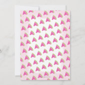 Waterverf Een in een Meloen 1e Verjaardag Roze Kaart (Achterkant)