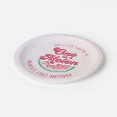 Waterverf Een in Een Meloen Retro Eerste Verjaarda Papieren Bordje (Gekanteld)