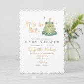 Waterverf een jongen Kikkikker Baby shower Kaart (Staand voorkant)