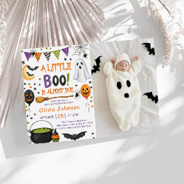 Waterverf Een Klein Boe Halloween Baby Shower Kaart