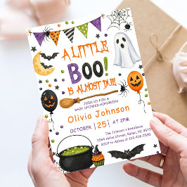 Waterverf Een Klein Boe Halloween Baby Shower Kaart