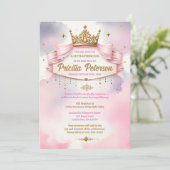 Waterverf Een Kleine Prinses Baby shower Feest Kaart (Staand voorkant)
