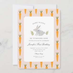 Waterverf Een konijntje wordt één jaar Kaart