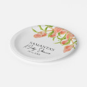 Waterverf Een lief klein perzik Baby shower Papieren Bordje (Gekanteld)