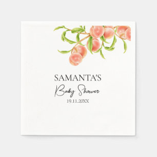 Waterverf Een lief klein perzik Baby shower Servet