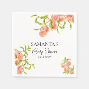 Waterverf Een lief klein perzik Baby shower Servet