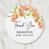 Waterverf Een lief klein perzikje dank u Bedankjes Labels (Voorkant)