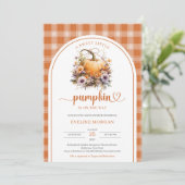 Waterverf Een lieve kleine pompoen herfstplaid Kaart (Staand voorkant)