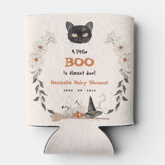 Waterverf Een Little Boo Halloween Baby shower Blikjeskoeler (Achterkant)