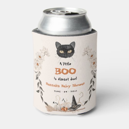 Waterverf Een Little Boo Halloween Baby shower Blikjeskoeler (Blikje Achterkant)