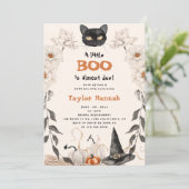 Waterverf Een Little Boo Halloween Baby shower Kaart (Staand voorkant)