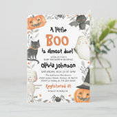 Waterverf Een Little Boo Halloween Baby shower Kaart (Staand voorkant)