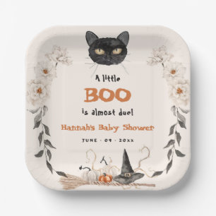 Waterverf Een Little Boo Halloween Baby shower Papieren Bordje