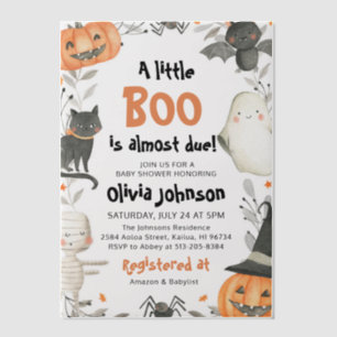 Waterverf Een Little Boo Halloween Baby shower Vellum Uitnodigingen