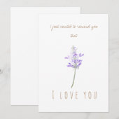 waterverf één paarse lavender wenskaart kaart (Voorkant / Achterkant)