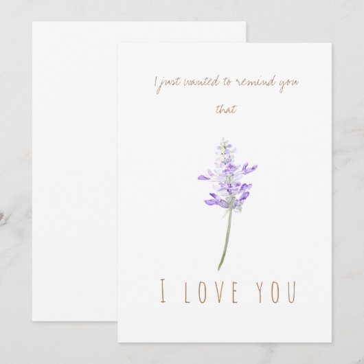 waterverf één paarse lavender wenskaart kaart (Voorkant / Achterkant)
