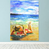 Waterverf - één perfecte dag canvas afdruk (Insitu (Houten vloer))