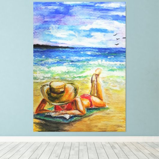 Waterverf - één perfecte dag canvas afdruk (Insitu (Houten vloer))