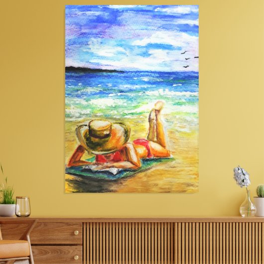 Waterverf - één perfecte dag canvas afdruk (Insitu (Woonkamer))