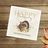 Waterverf een prettige dankzegging voor het eenvou servet