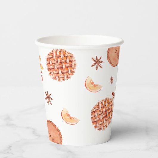 Waterverf Een schatje taart is op de weg Baby show Papieren Bekers (Achterkant)