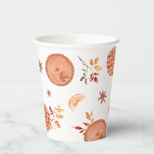 Waterverf Een schatje taart is op de weg Baby show Papieren Bekers (Links)