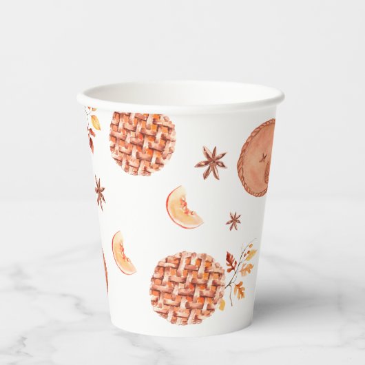 Waterverf Een schatje taart is op de weg Baby show Papieren Bekers (Voorkant)